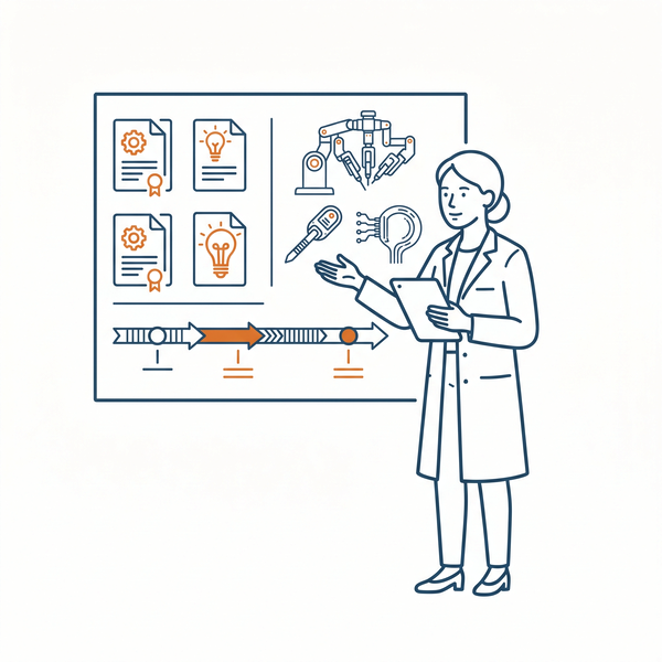 A researcher reviewing an emerging-technology pipeline