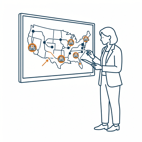 Mapping healthcare facilities and workforce across a region